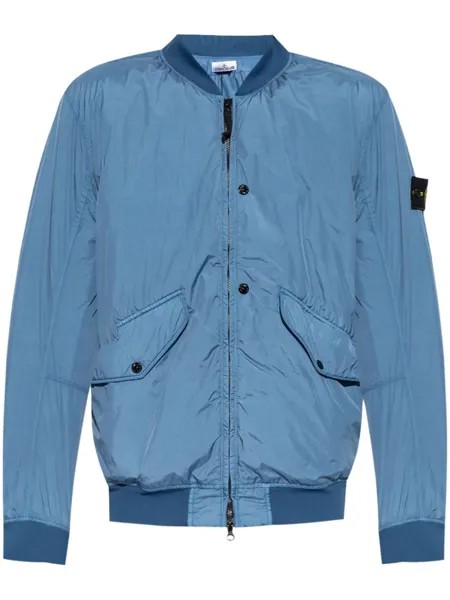 Stone Island куртка-бомбер с значком компаса, синий