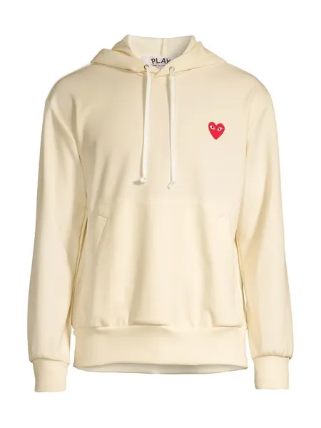 Толстовка с капюшоном Red Heart Pullover Comme des Garçons PLAY, белый