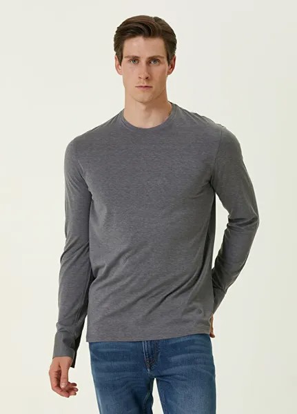 Темно-серый шелковый свитер Isaia