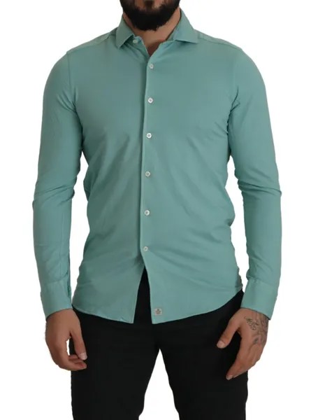 Рубашка SONRISA, повседневная хлопковая эластичная рубашка с длинными рукавами бирюзового цвета s. М $100