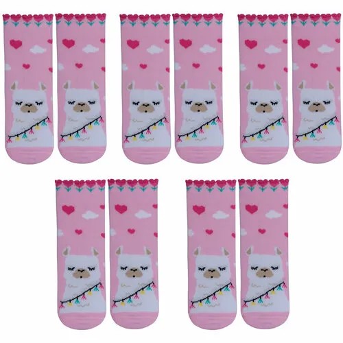 Носки RuSocks Базовая коллекция, 5 пар, размер 14-16, , розовый