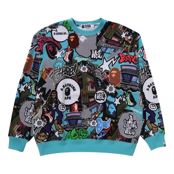 Толстовка BAPE Comic Art Crewneck, разноцветный