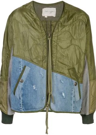 Greg Lauren бомбер с контрастной вставкой