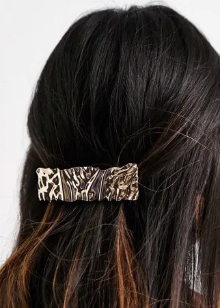 Золотистая заколка для волос с кованым дизайном ASOS DESIGN-Золотистый