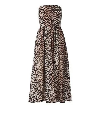 Женское платье с леопардовым принтом Ganni