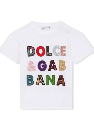 Dolce & Gabbana Kids футболка с нашивкой-логотипом