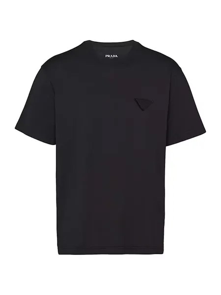 Хлопковая футболка Prada, черный