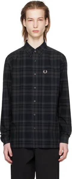 Черная рубашка в клетку Fred Perry