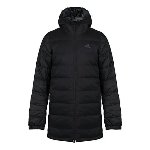 Пуховик adidas Rev Aop Parka Stay Warm Camouflage Reversible Sports hooded down Jacket Black, черный