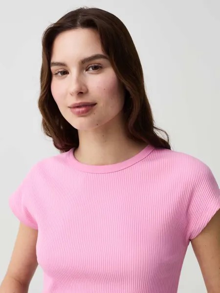 Футболка Essential в рубчик с рукавами-кимоно Ovs, цвет pastel pink