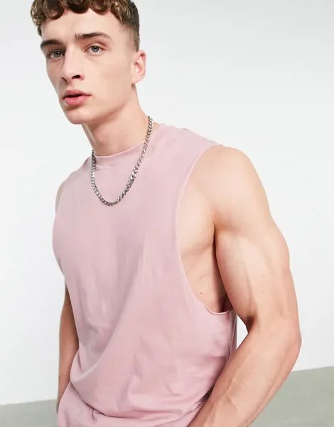 Oversized-майка выбеленного фиолетового цвета ASOS DESIGN-Фиолетовый цвет