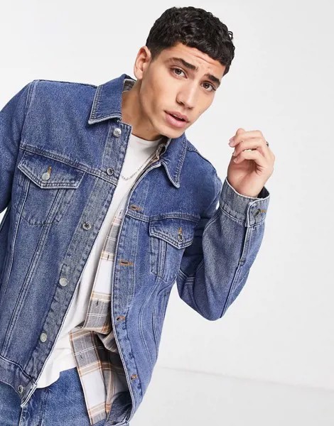Классическая джинсовая куртка выбеленного синего цвета ASOS DESIGN-Голубой