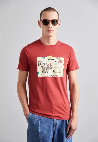 Футболка с принтом ZEBRA CARD PS Paul Smith, кровь