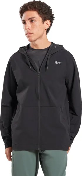 Куртка мужская Reebok Performance Woven Zip-Up Jacket черная XS