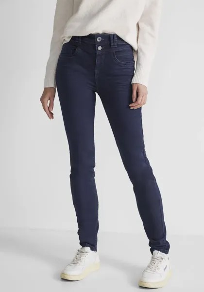 Узкие джинсы STREET ONE с пятью карманами, цвет Clean Indigo Wash
