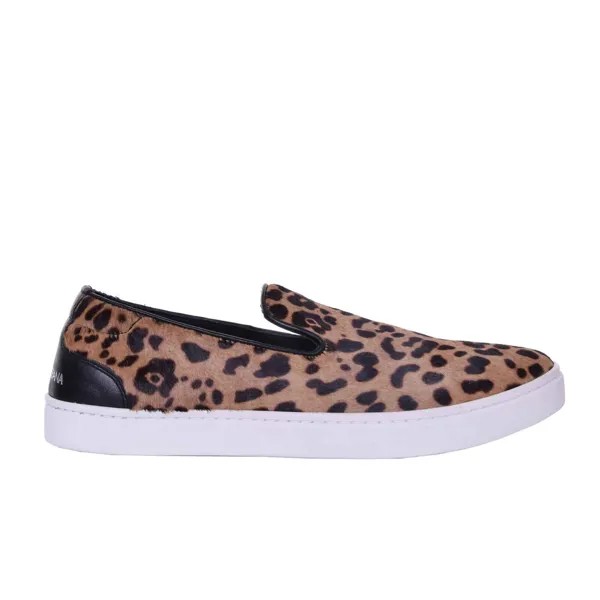 Dolce - Gabbana Меховые слипоны Кроссовки LONDON Shoes Leopard Braun 06242