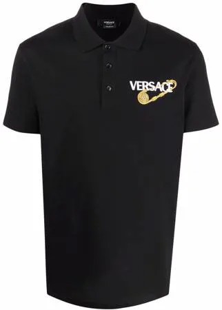 Versace рубашка поло с логотипом Safety Pin