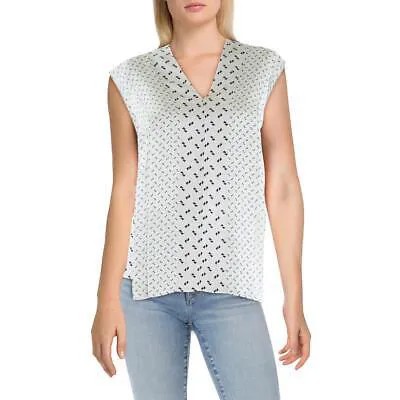 Женская шелковая блуза-рубашка с принтом цвета слоновой кости Theory S BHFO 2224