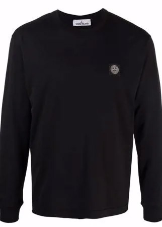 Stone Island топ с длинными рукавами и нашивкой-логотипом
