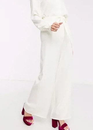 Эксклюзивные широкие брюки кремового цвета In The Style-Белый