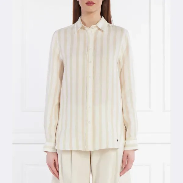 Льняная рубашка лари стандартного кроя Max Mara, бежевый