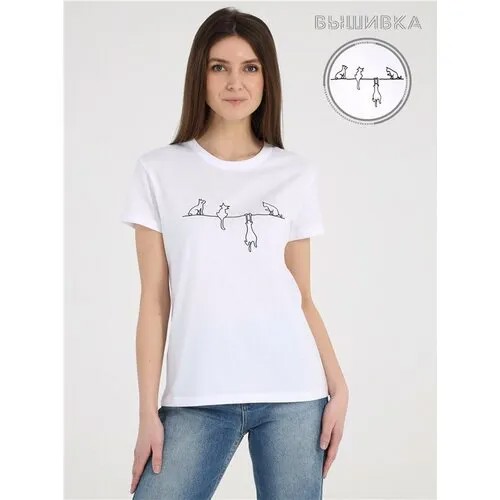 Футболка Апрель, размер 92-164, белый