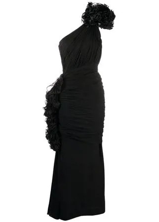 Valentino Pre-Owned платье 1988-го года на одно плечо с оборками