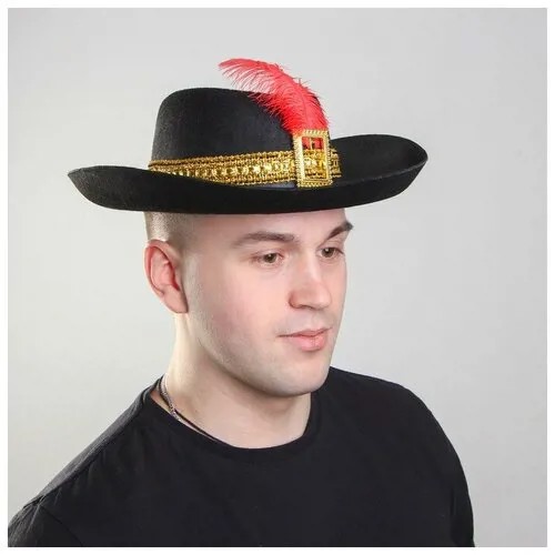 Карнавальная шляпка с лентой, блестящая, р-р 56, цвета микс