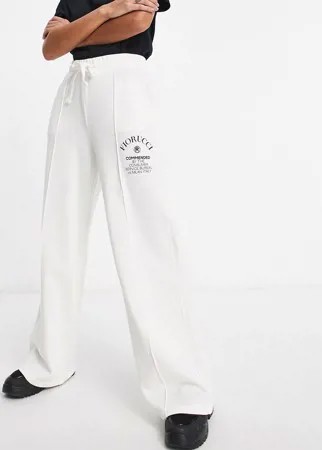 Белые широкие спортивные брюки с логотипом от комплекта Fiorucci Commended-Белый