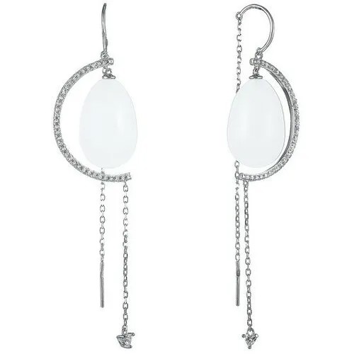 Серьги ELEMENT47, серебро, 925 проба, фианит, стекло