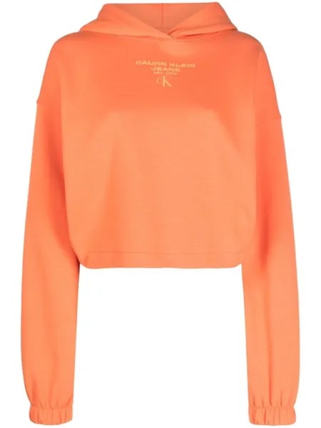 Calvin Klein Jeans худи с логотипом, оранжевый