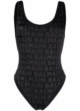 Balmain слитный купальник с монограммой