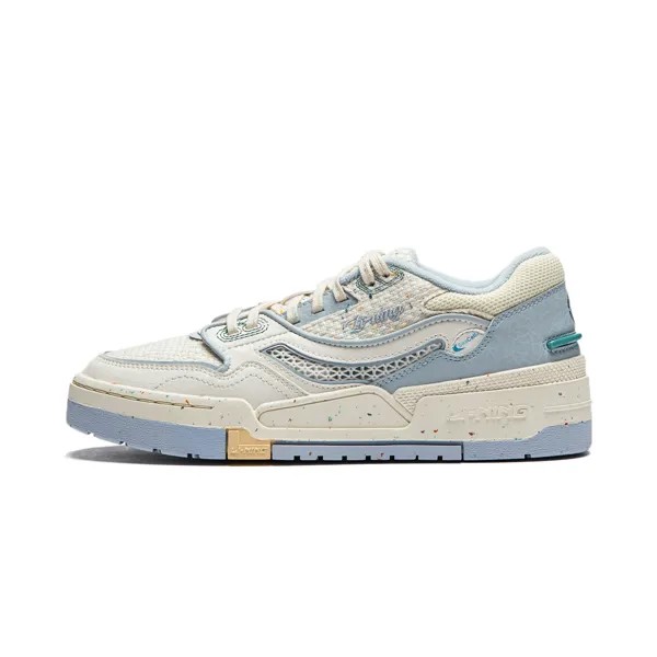 Кроссовки LINING 001 BTC Skateboarding Shoes Women's Low-top Milky White/cloud Blue, голубой