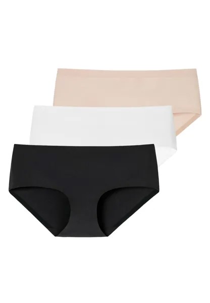 Трусы Schiesser Panty Invisible Cotton, цвет Schwarz/Weiß/Sand