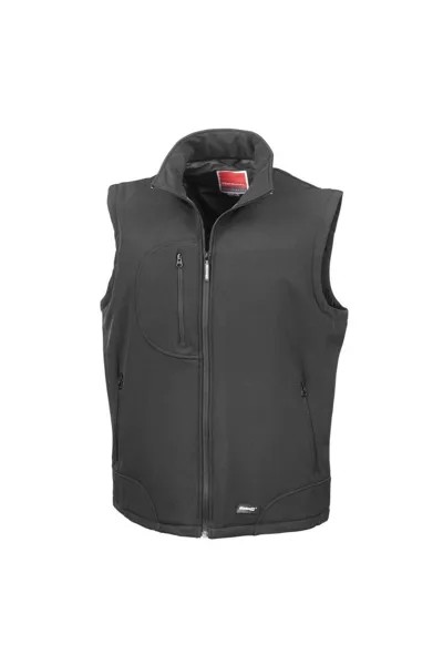 Дышащая всепогодная куртка Softshell Bodywarmer Result, черный