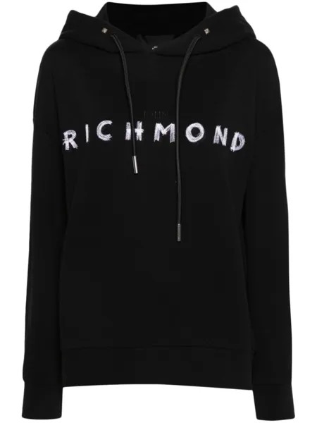 John Richmond худи с вышитым логотипом, черный