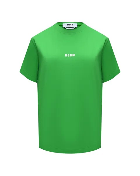 Футболка с лого, зеленая MSGM