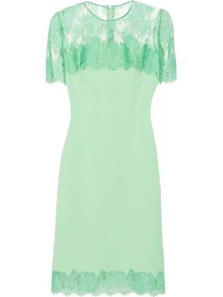 Ermanno Scervino платье с кружевом, зеленый
