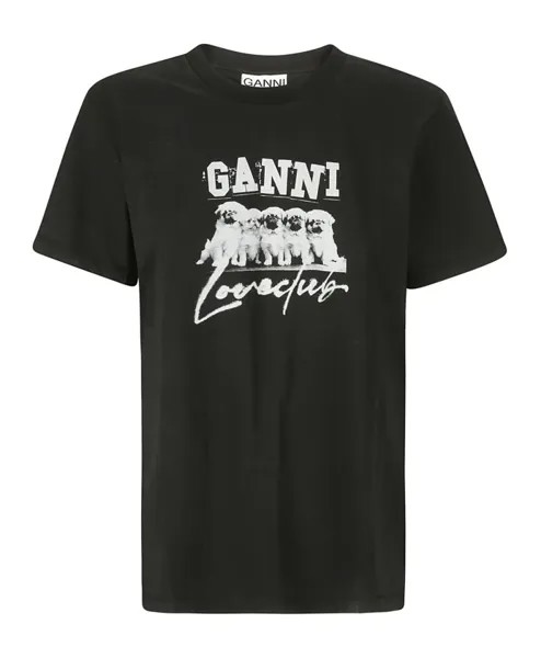 Футболка из джерси Puppy Love Ganni, черный