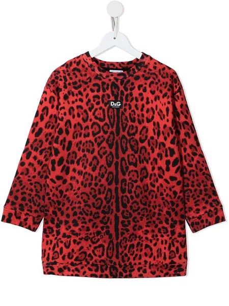 Dolce & Gabbana Kids платье с леопардовым принтом