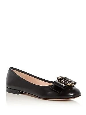 MARC JACOBS Женские черные кожаные балетки 36 с двойной буквой J Interlock Toe Slip On