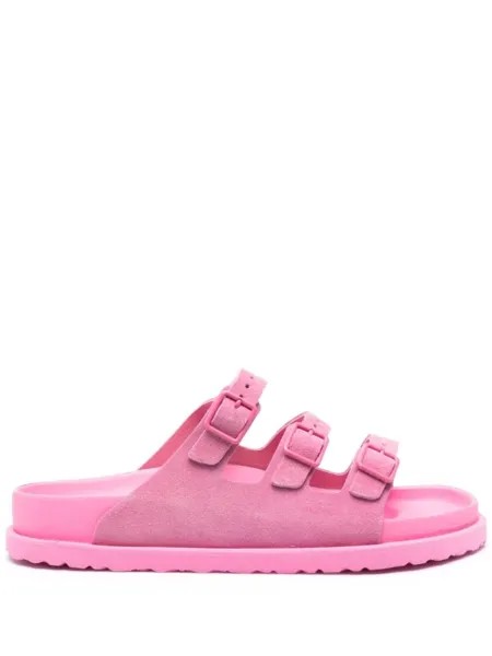 Birkenstock шлепанцы с ремешками, розовый