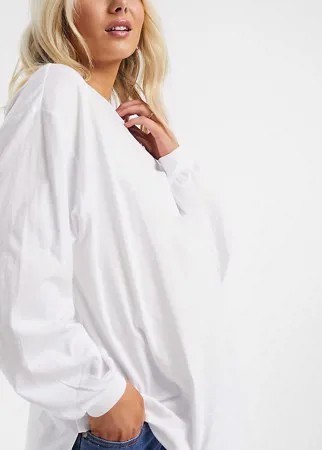 Белый oversized-лонгслив с манжетами ASOS DESIGN Maternity
