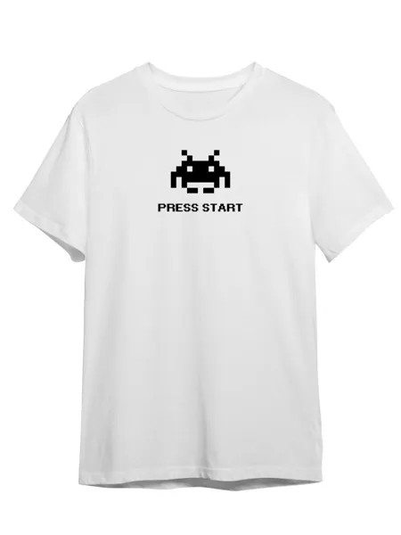 Футболка унисекс Каждому Своё Space invaders/Космические захватчики/Pixel GMRT2 белая S