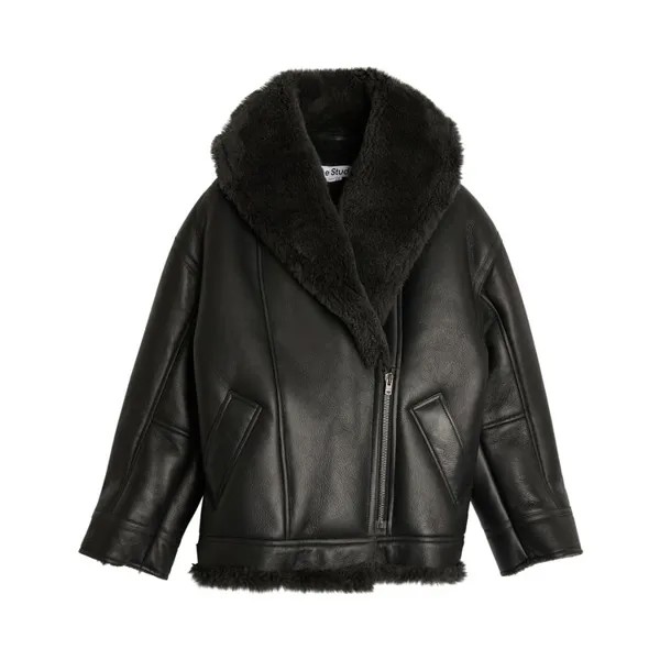 Куртка Acne Studios Leather Shearling 'Black', черный