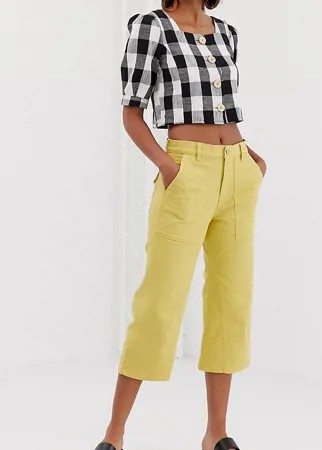 Широкие укороченные джинсы Iden Denim Oprah-Желтый