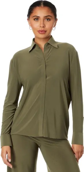 Рубашка NK с воротником-стойкой Norma Kamali, цвет Military
