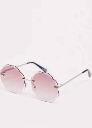 Солнцезащитные очки с розовыми стеклами ASOS DESIGN-Серебристый