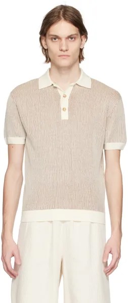 Поло Off-White и Tan в полоску King & Tuckfield