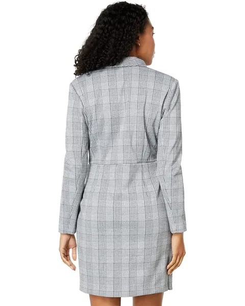 Платье Donna Morgan Metallic Plaid Blazer Dress, серый/черный